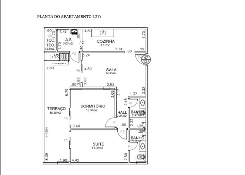 Foto 4 de 4: Apartamento em leilão em Praia Grande - SP, bairro Vila Caiçara — LOTE 001 APTO. de 83,43m² A.P, 146,38m² A.T. - Vila Caiçara -Praia Grande/SP