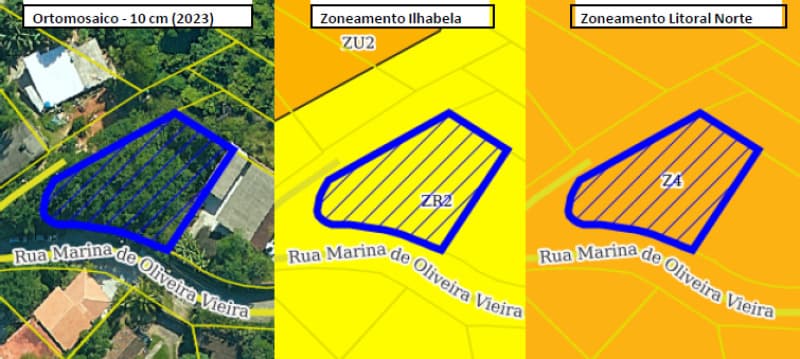 Foto 2 de 3: Terreno em leilão em Ilhabela - SP, bairro Costa Bela — LOTE 004 Terreno Localizado na Rua Marina de Oliveira Vieira, 233 · Costa Bela (lado norte/central)