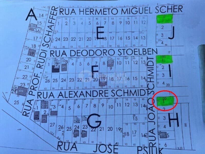 Foto 4 de 5: Terreno em leilão em Cerro Largo - RS, bairro São José — LOTE 015 IMÓVEL DO LOTE Nº 1 DA QUADRA “H” – RUA JOÃO SCHMIDT ESQUINA COM A RUA ALEXANDRE SCHMIDT –