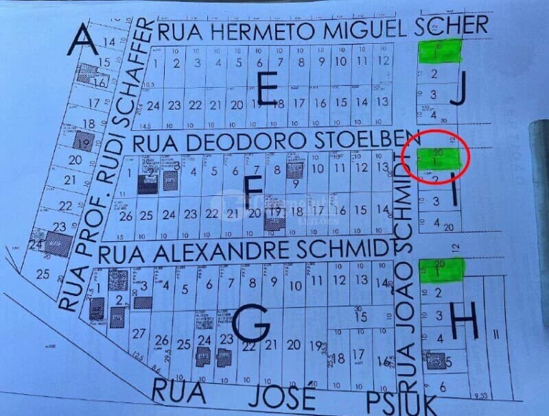 Foto 5 de 6: Terreno em leilão em Cerro Largo - RS, bairro São José — LOTE 016 IMÓVEL DO LOTE Nº 1 DA QUADRA “I” – RUA JOÃO SCHMIDT ESQUINA COM A RUA DEODORO STOELBEN – C