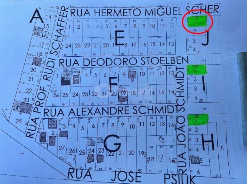 Foto 3 de 4: Terreno em leilão em Cerro Largo - RS, bairro São José — LOTE 017 IMOVEL DO LOTE Nº 1 DA QUADRA “H” – RUA JOÃO SCHMIDT ESQUINA COM A RUA HERMETO MIGUEL SCHER