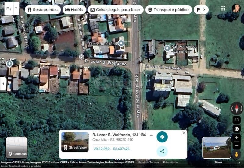Foto 20 de 20: Terreno em leilão em Cruz Alta - RS — LOTE 029 Terreno de esquina, com 624m² na Rua Murilo Sampaio com a Rua Lothar Benjamin Wolf, Cruz Al