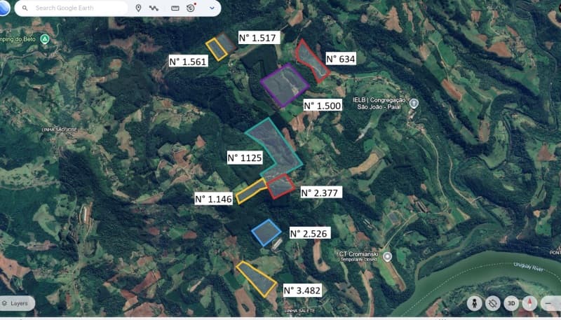 Foto 2 de 2: Area Rural em leilão em Paial - SC — LOTE 005 Imóvel com 275.000m² com plantio de reflorestamento de eucalipto em Paial/SC