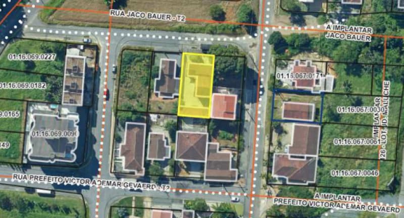 Foto 2 de 9: Terreno em leilão em Brusque - SC, bairro Jardim Maluche — LOTE 007 TERRENO URBANO COM ÁREA DE 450,00M², LOCALIZADO NA RUA JACÓ BAUER, BAIRRO JARDIM MALUCHE, N