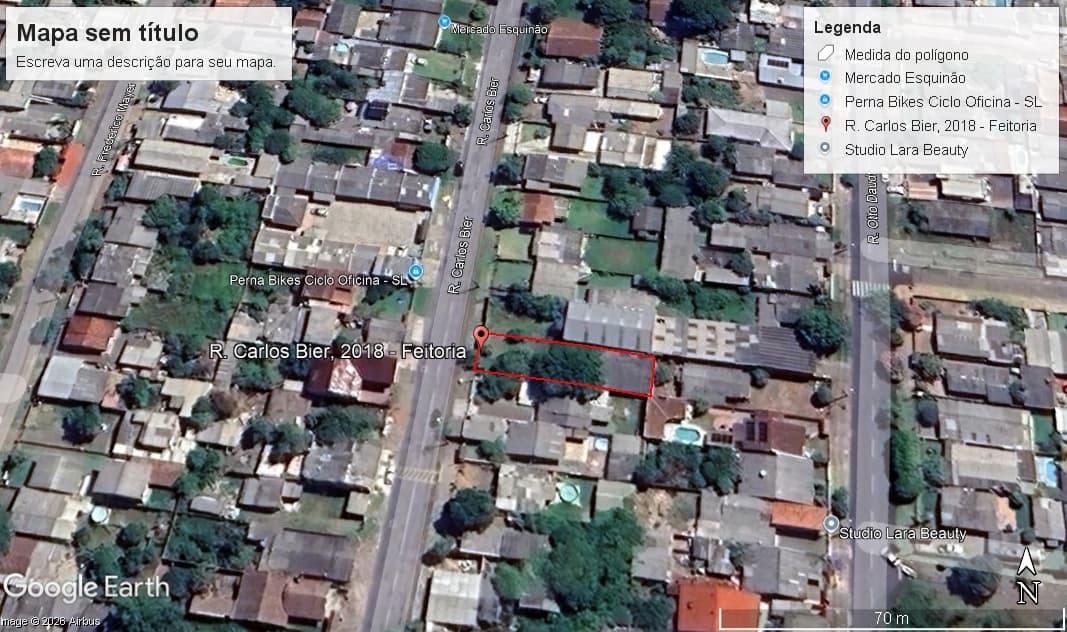 Foto 2 de 3: Terreno em leilão em São Leopoldo - RS, bairro Feitoria — Imóvel localizado na Rua Carlos Bier, nº 2018, São Leopoldo/RS