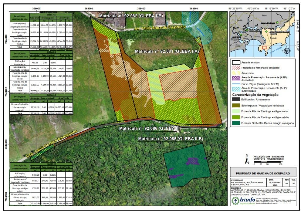 Foto 15 de 16: Terreno em leilão em Guarujá - SP — Oportunidade de Terreno para incorporação residencial, comercial e industrial - 131.431m², sendo 101.000m² plano - Astúrias CING