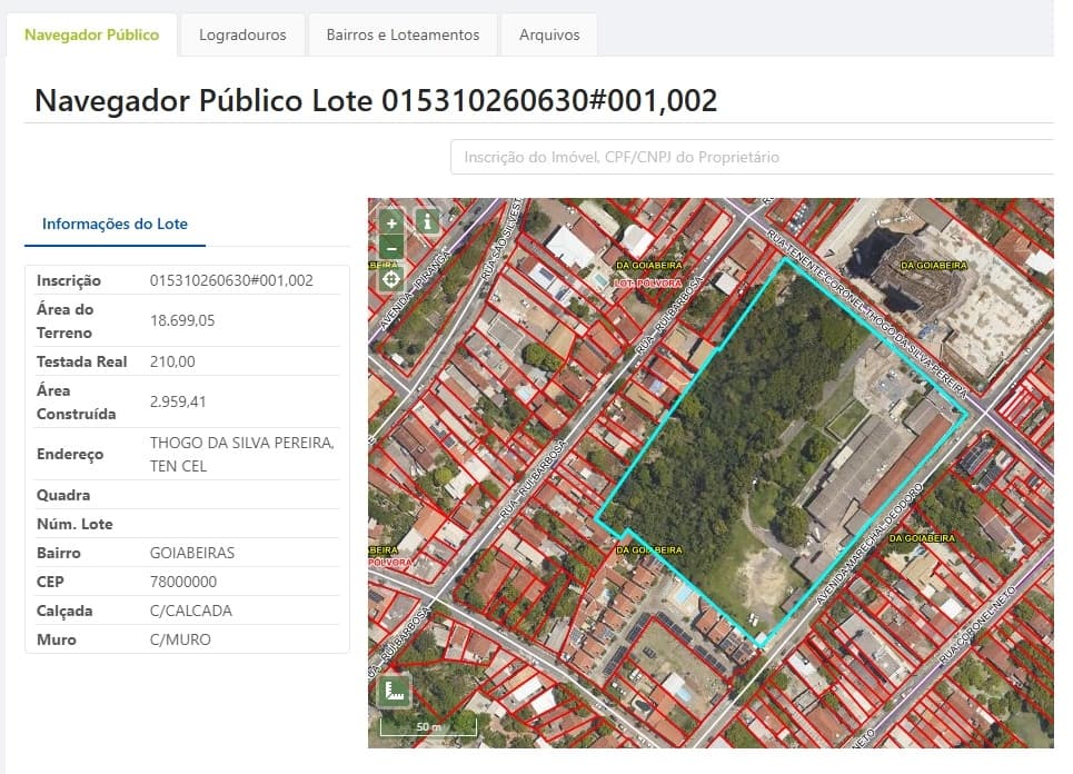 Terreno em leilão em Cuiabá - MT, bairro Goiabeira — Lote de Terreno, 3.697,29m², Centro Sul, Cuiabá/MT