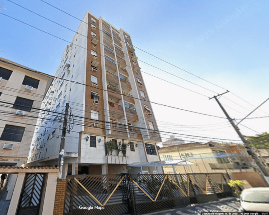 Foto 1 de 2: Apartamento em leilão em Santos - SP — Apartamento nº 65 com 87,43 m² – Edifício Acauã, Rua Carlos Gomes, Santos/SP.