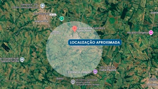 Foto 1 de 2: Area Rural em leilão em Lucélia - SP — Área Urbana com 3.584 m² (Fazenda Boa Esperança) - Lucélia - SP