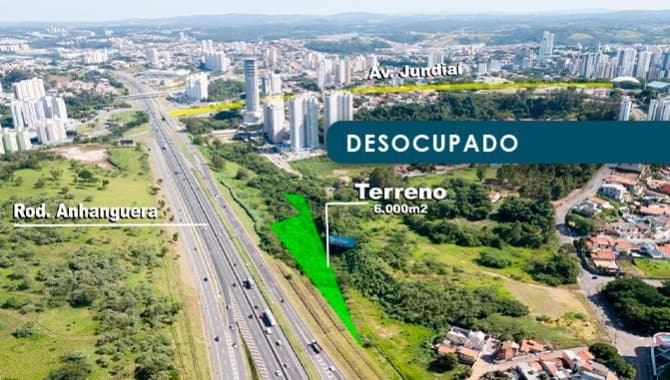 Foto 1 de 2: Terreno em leilão em Jundiaí - SP — Área para Incorporação Imobiliária com 6.685 m² (na Via Anhanguera) - Jundiaí - SP