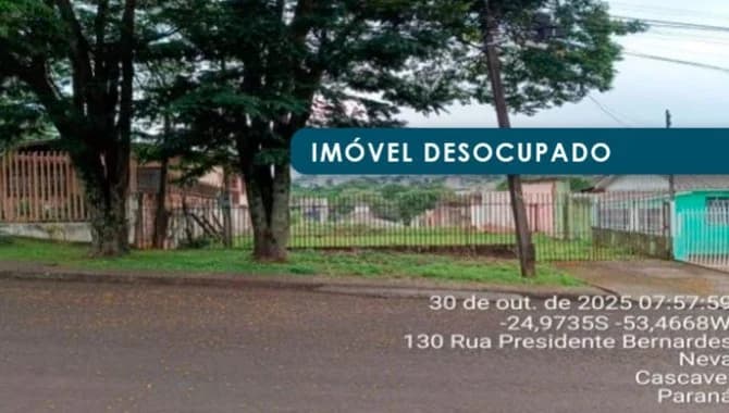 Foto 1 de 3: Terreno em leilão em Cascavel - PR — Terreno 621 m² - Cascavel-PR - Rua Presidente Bernardes, 140 - Neva