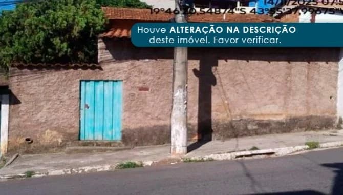 Foto 1 de 2: Casa em leilão em Santa Luzia - MG — Casa 66 m² - Santa Luzia-MG - Av. Yolanda Teixeira da Costa, 1189 - Conjunto Habitacional Maria Antonieta Mello Azevedo