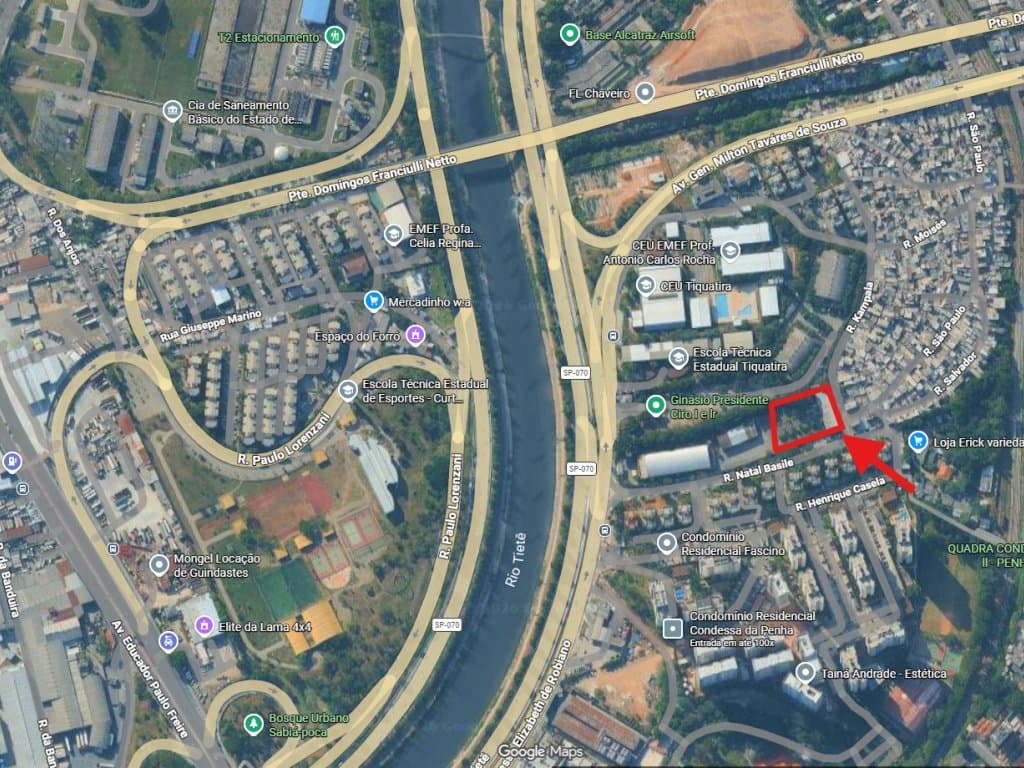 Terreno em leilão em São Paulo - SP, bairro Jardim América da Penha — Área de 3.048 m² ás Margens da Marginal Tietê - São Paulo - SP
