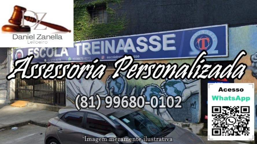 Comercial em leilão em Santos - SP — Prédio n188 da Rua Campos Melo, Macuco, Santos/SP, medindo 5,70 metros de frente, por 60,00 metros da frente aos fundos. Obs: No local funciona uma escola, com salas de aula, laboratórios, depósito e secretaria.