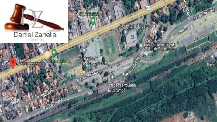 Terreno em leilão em Corumbá - MS — Lote de terreno nº 145, situado na Rua Porto Carrero, Corumbá/MS, com 19,80m de frente, por 72,60m de fundos.