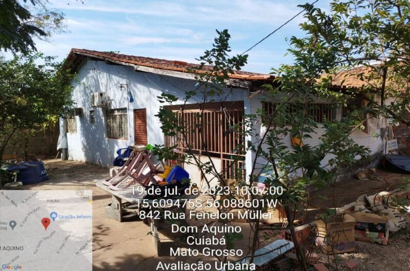 Foto 8 de 23: Terreno em leilão em Cuiabá - MT, bairro Dom Aquino — LOTE 001 Terreno com benfeitorias (casa). Com área do terreno de 1348,64m² e área construída de 82,9