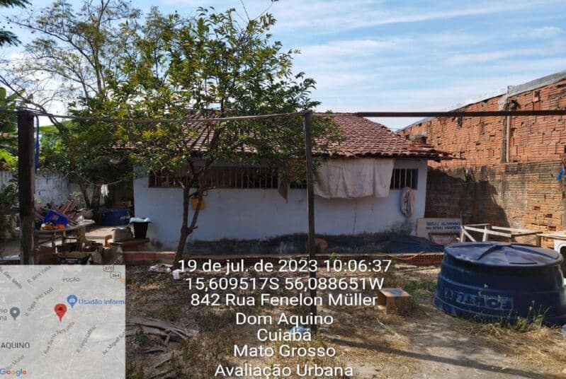 Foto 9 de 23: Terreno em leilão em Cuiabá - MT, bairro Dom Aquino — LOTE 001 Terreno com benfeitorias (casa). Com área do terreno de 1348,64m² e área construída de 82,9