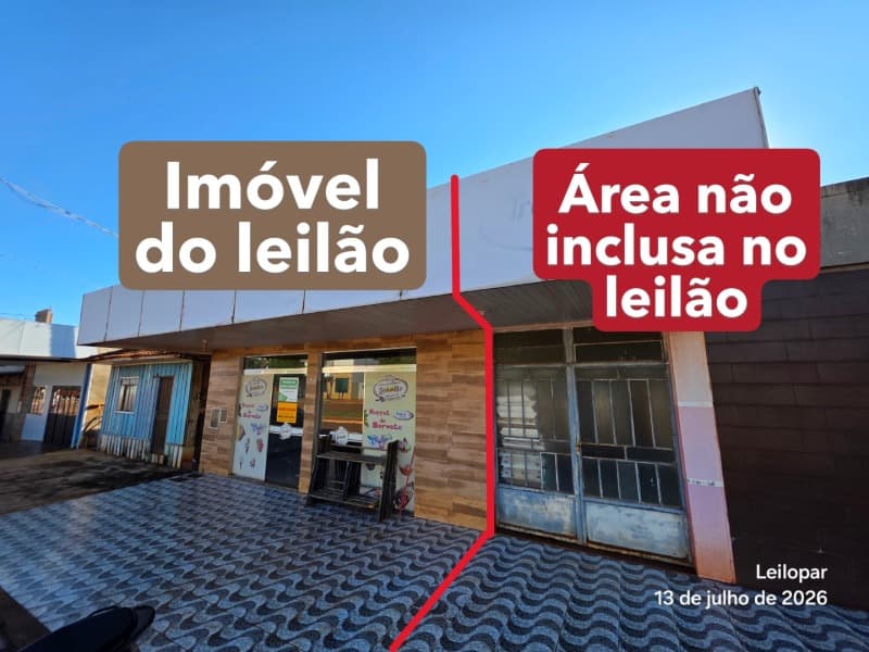 Foto 1 de 15: Comercial em leilão em Nova Aurora - PR — LOTE 017 Imóvel Comercial com 85,80m² em terreno de 377,50m² (Palmitópolis - Nova Autora-PR)