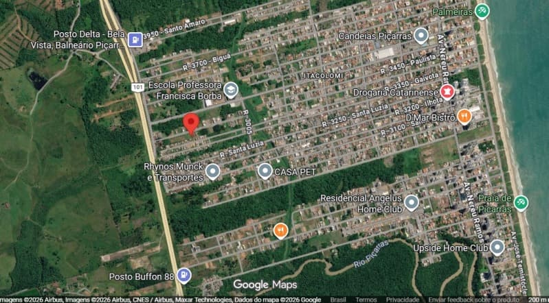 Foto 3 de 6: Terreno em leilão em Balneário Piçarras - SC, bairro Ponta do Jacques — LOTE 015 Terreno com 402,00m² em Balneário Piçarras-SC