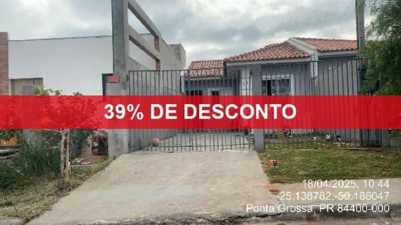 Foto 1 de 2: Casa em leilão em Ponta Grossa - PR — LOTE 203 39% DE DESCONTO - CASA - PONTA GROSSA/ PR