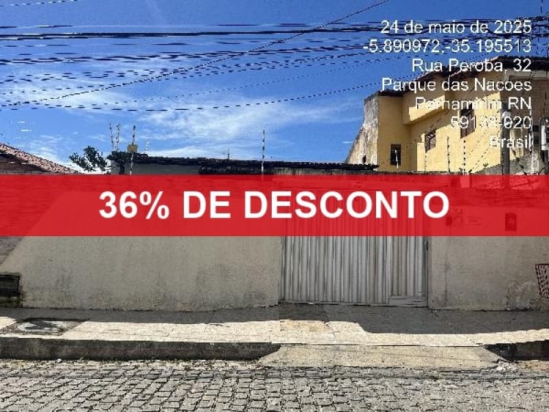 Foto 1 de 2: Casa em leilão em Parnamirim - RN — LOTE 302 36% DE DESCONTO - CASA - PARNAMIRIM/ RN