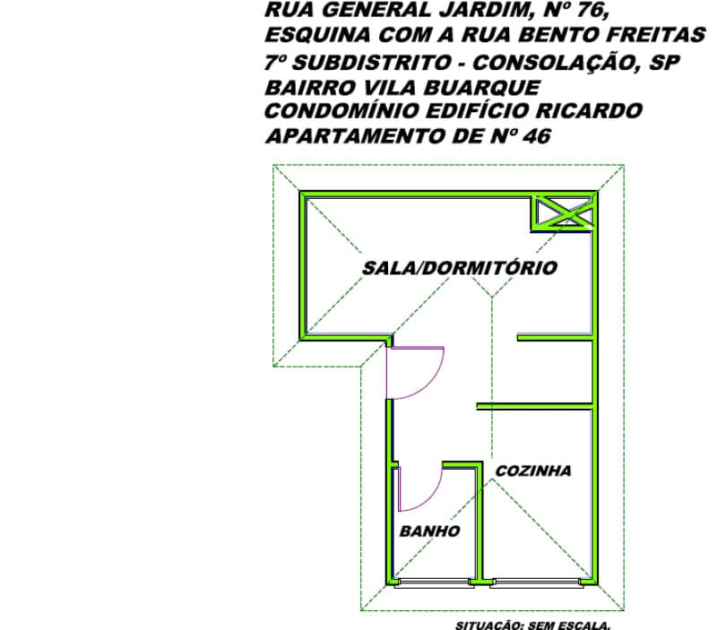 Foto 3 de 4: Apartamento em leilão em São Paulo - SP, bairro Vila Buarque — LOTE 001 IMÓVEL: Direitos do compromisso de compra e venda do O APARTAMENTO nº 46, localizado no 4º