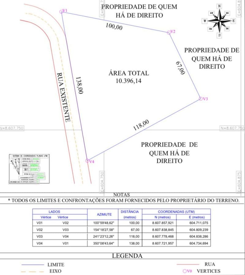 Foto 4 de 8: Terreno em leilão em Camaçari - BA, bairro Itacimirim (Monte Gordo) — LOTE 001 ÁREA EM LEILÃO – ITACIMIRIM (MONTE GORDO), COM 10.396,14 M² EM CAMAÇARI/BA