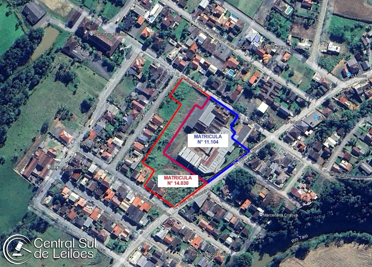 Foto 4 de 5: Terreno em leilão em Taió - SC, bairro Seminário — Terreno de esquina com área de 8.162,62m², bairro Seminário, no Município de Taió/SC