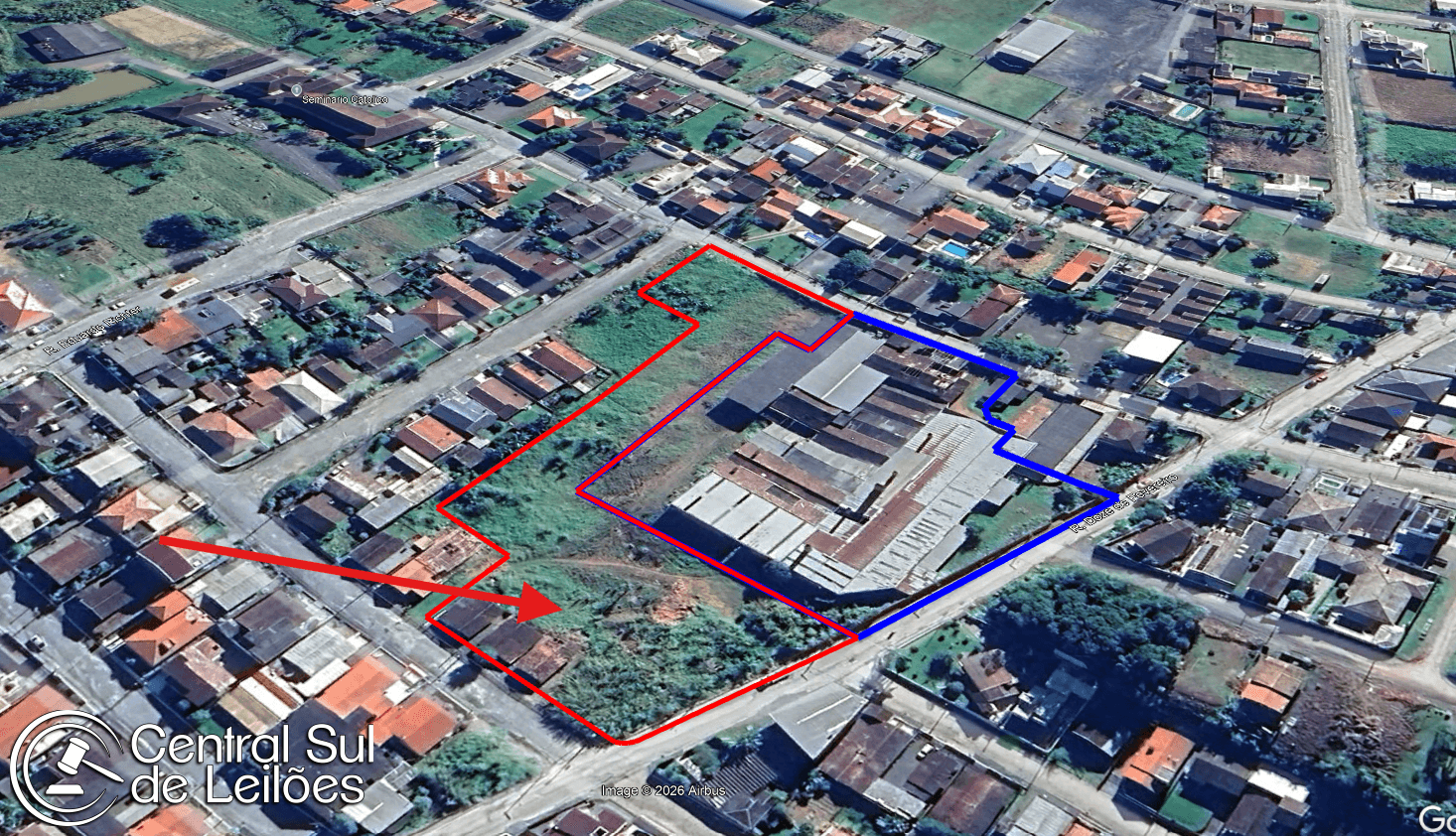 Foto 5 de 5: Terreno em leilão em Taió - SC, bairro Seminário — Terreno de esquina com área de 8.162,62m², bairro Seminário, no Município de Taió/SC