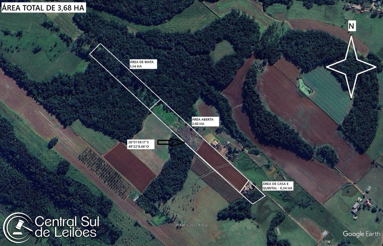 Foto 4 de 5: Terreno em leilão em Araranguá - SC — Terreno rural com área de 36.815,98m², na localidade de Pontão, no Município de Araranguá/SC