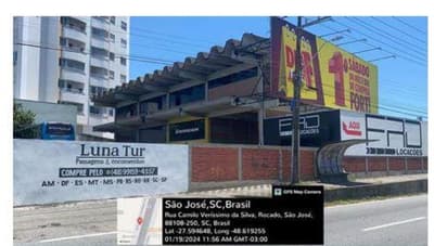 Terreno em leilão em São José - SC — IMÓVEL COM ÁREA DE TERRENO DE 3.770M2 E ÁREA CONSTRUÍDA DE 1.007M2, BR-101 (SUL), SÃO JOSÉ/SC - Massa Falida de Pluma Conforto e Turismo