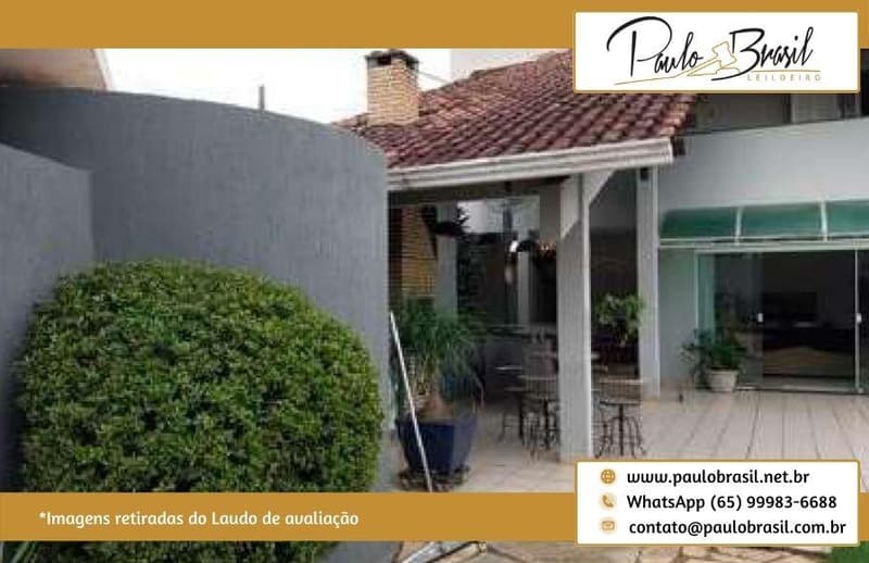 Foto 6 de 49: Casa em leilão em Cuiabá - MT, bairro Chácara dos Pinheiros — Imóvel tipo sobrado, em condomínio, Jardim Apoena, AT 498m² e AC 475,99 m², Chácara dos Pinheiros, Cuiabá/MT