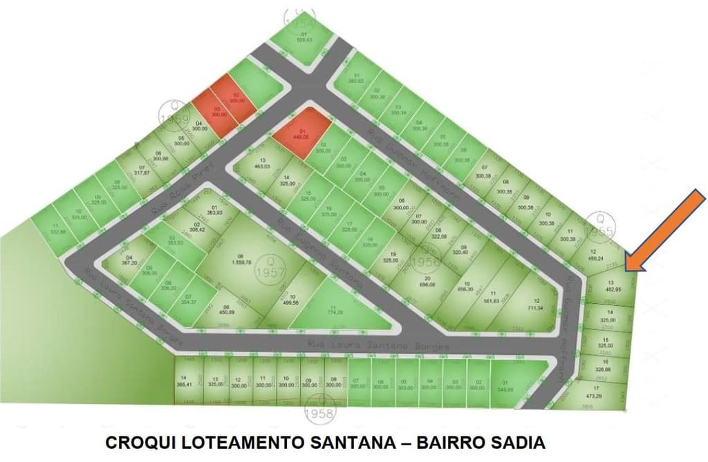 Foto 3 de 6: Terreno em leilão em Francisco Beltrão - PR, bairro Sadia — Terreno Urbano 462,95m2 - Próximo ao novo contorno, ruas asfaltadas, parte alta, área em ascensão e valorização