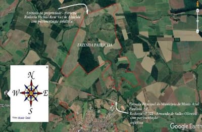 Area Rural em leilão em Monte Azul Paulista - SP — (16,66%) Fazenda, A.T. 1.110ha, Paulicéia
