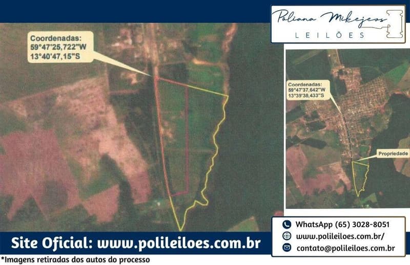 Foto 1 de 2: Area Rural em leilão em Comodoro - MT — 73,0377ha, denominado Sítio Nossa Senhora Aparecida, desmembrados de uma área maior de 5.413,436ha, em Comodoro/MT