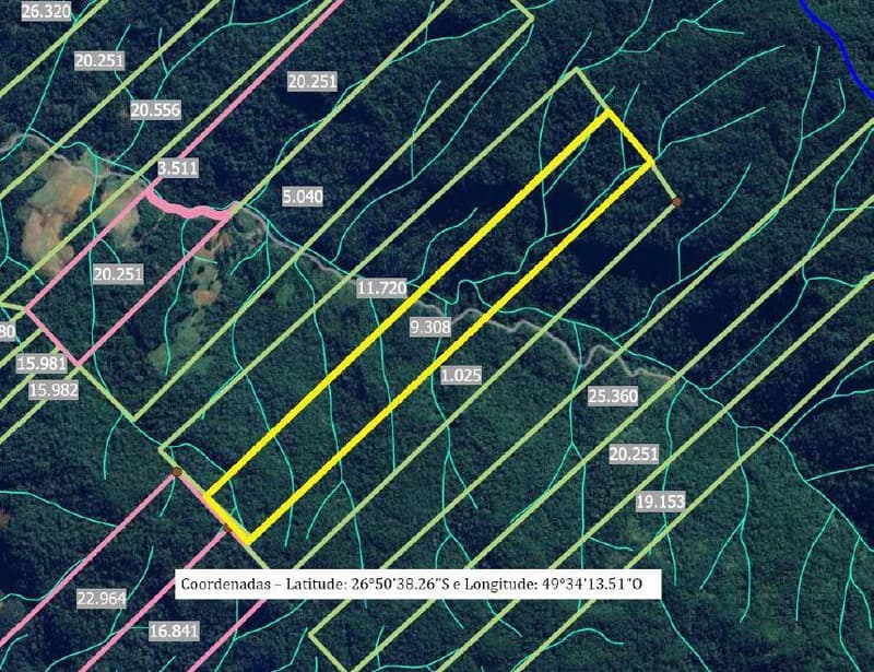 Foto 1 de 2: Terreno em leilão em Ibirama - SC — Terreno rural, Lote nº 3.405, situado na localidade de Ribeirão Tangará, área de 253m², Ibirama/SC