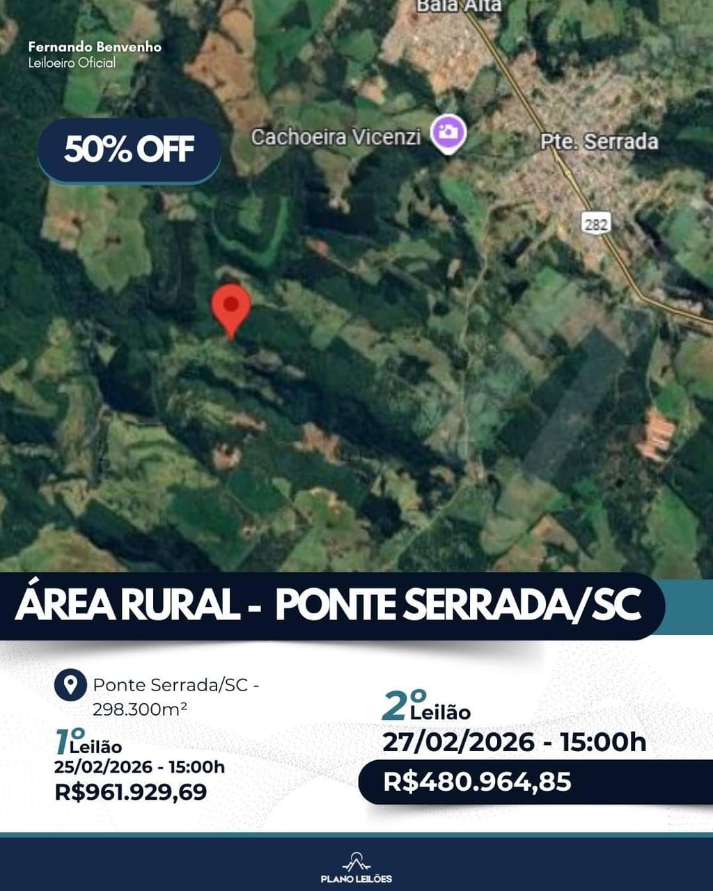Area Rural em leilão em Ponte Serrada - SC — Sitio Ponte Serrada