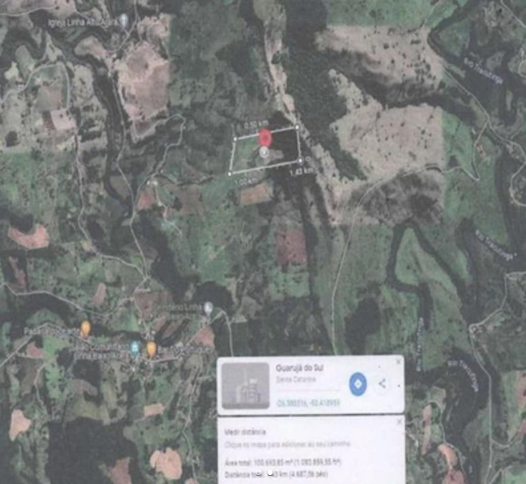 Foto 1 de 2: Area Rural em leilão em Guarujá Do Sul - SC — IMÓVEL RURAL COM ÁREA TOTAL 100.583 m2- Em GUARUJÁ DO SUL/SC