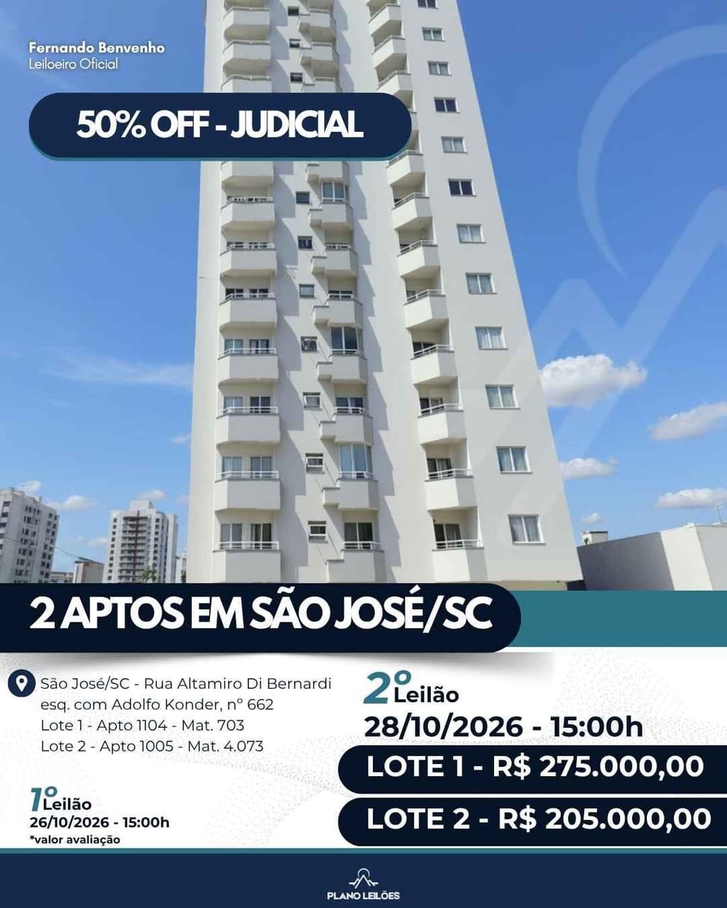 Apartamento em leilão em São José - SC, bairro Campinas — Apartamento 92.59m², São José/SC