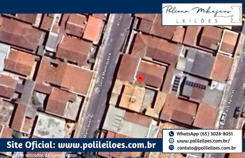 Foto 3 de 7: Casa em leilão em Campo Grande - MS — Casa Residencial, A.T. 200m², L. 27, Q. 05, Rua Serra da Mantiqueira, nº 375, do Conjunto Residencial Jardim Serra Azul, Campo Grande/MS, A.C. 154,03m³, dos quais apenas 25,20m² constam averbadas na matrícula