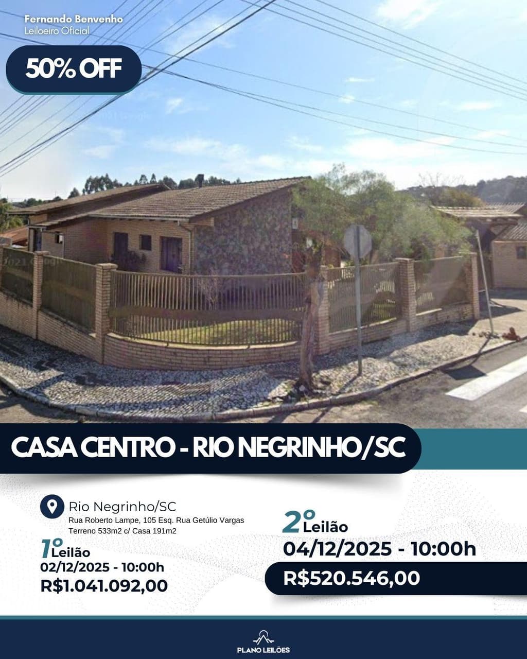 Casa em leilão em Rio Negrinho - SC — Casa Centro RN