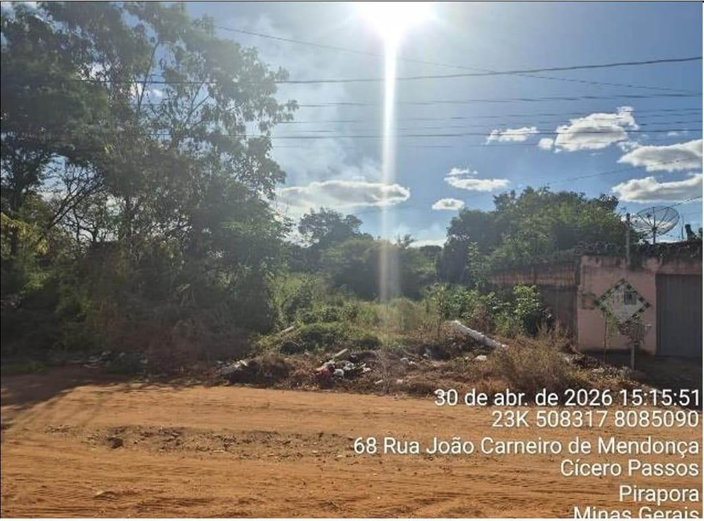 Foto 8 de 10: Terreno em leilão em Pirapora - MG, bairro Cícero Passos — Terreno Urbano 360m² | Bairro Cícero Passos/Pirapora | Lote 12x30m: Topografia Plana, Pronto p/ Construir. Excelente Valor p/ Investidor!