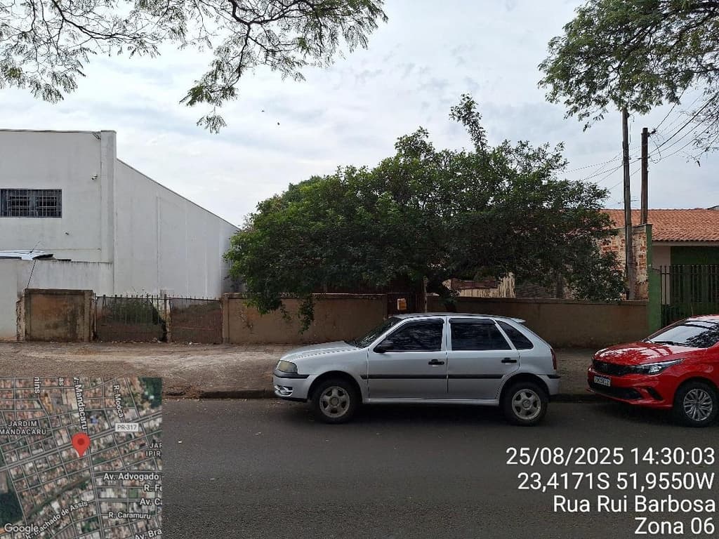 Foto 3 de 5: Terreno em leilão em Maringá - PR — Parte ideal de 50% de 1/3 do terreno, com área de 609,00m², contendo uma construção residencial de madeira com área total de 84,00m², localizado à Rua Rui Barbosa, 1644 Maringá/PR