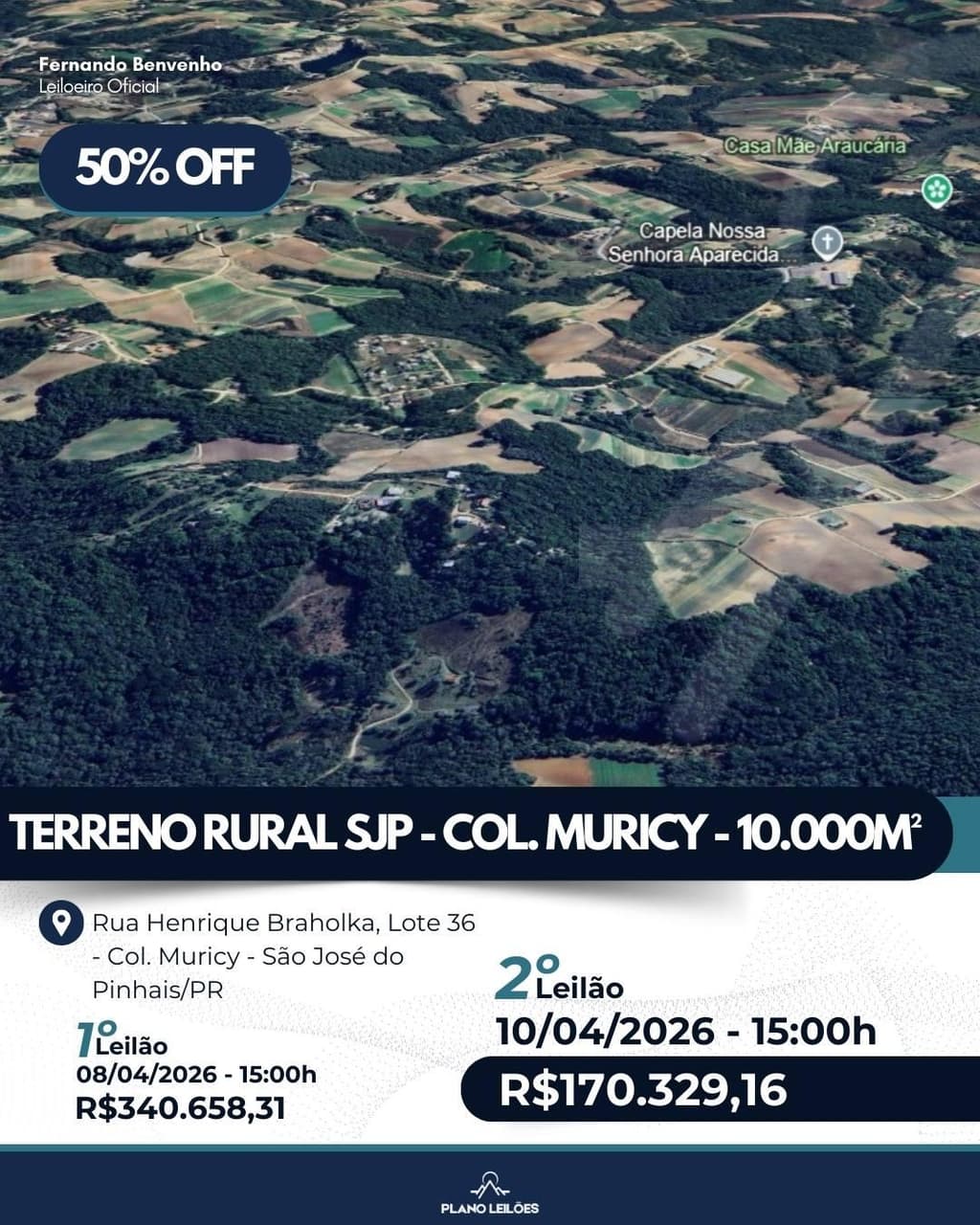 Terreno em leilão em São José Dos Pinhais - PR — Área Rural - Colonia Murici SJP