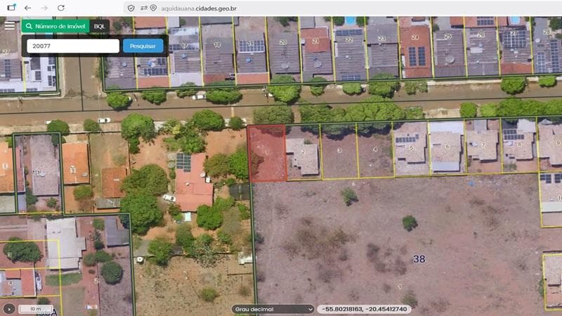 Foto 2 de 4: Terreno em leilão em Aquidauana - MS, bairro Vila Trindade — TERRENO URBANO (FRAÇÃO IDEAL DE 50%) | A.T 218 M² | SEM BENFEITORIAS - VILA TRINDADE | AQUIDAUANA/MS