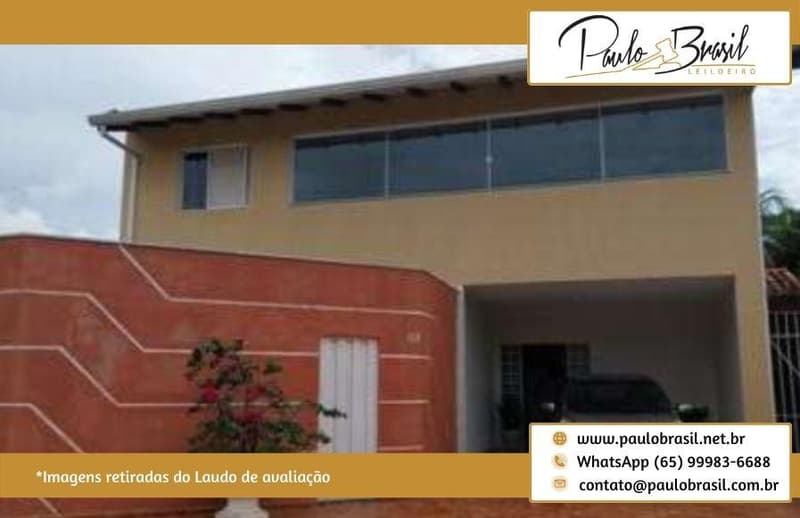 Foto 1 de 49: Casa em leilão em Cuiabá - MT, bairro Chácara dos Pinheiros — Imóvel tipo sobrado, em condomínio, Jardim Apoena, AT 498m² e AC 475,99 m², Chácara dos Pinheiros, Cuiabá/MT