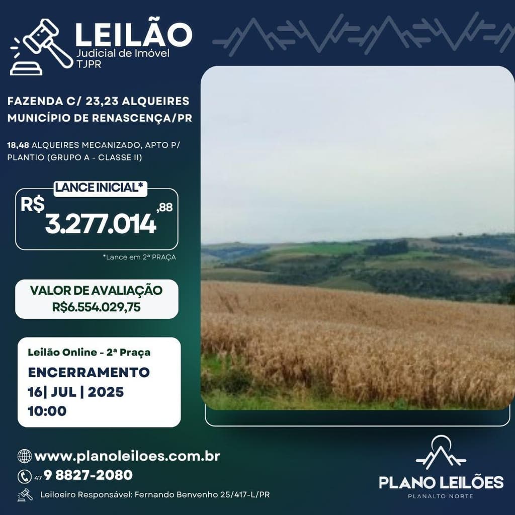 Foto 6 de 7: Area Rural em leilão em Renascença - PR — Fazenda Marmeleiro/PR
