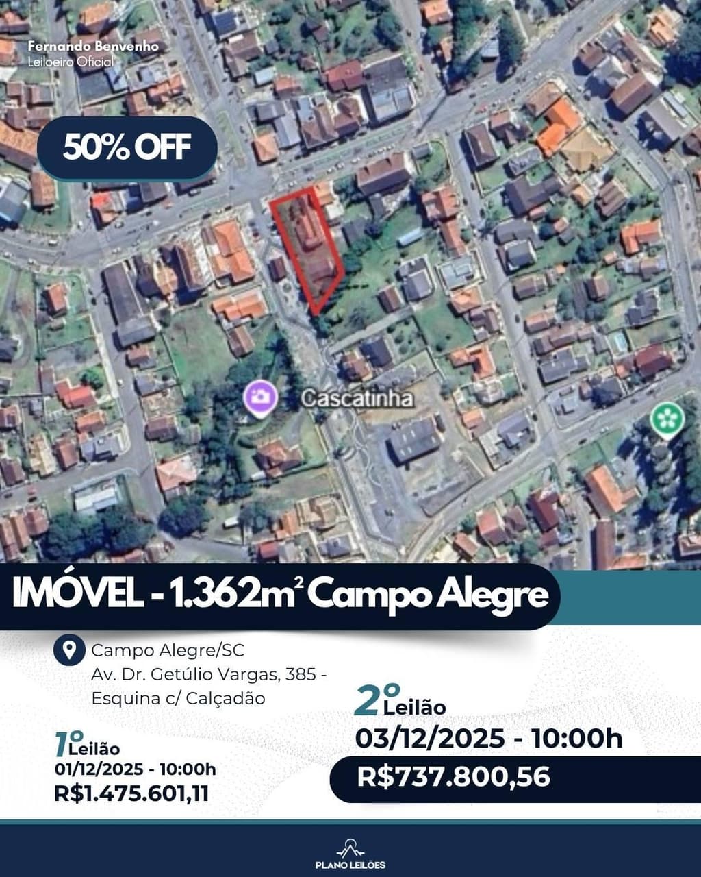 Foto 1 de 3: Terreno em leilão em Campo Alegre - SC — Terreno Ahrens Campo Alegre - Centro