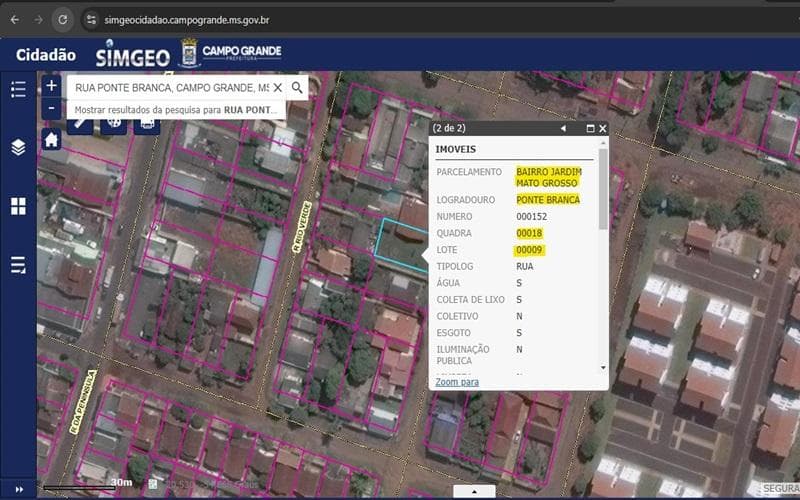 Foto 2 de 3: Terreno em leilão em Campo Grande - MS — TERRENO, A.T. 374 M², JARDIM MATO GROSSO EM CAMPO GRANDE/MS