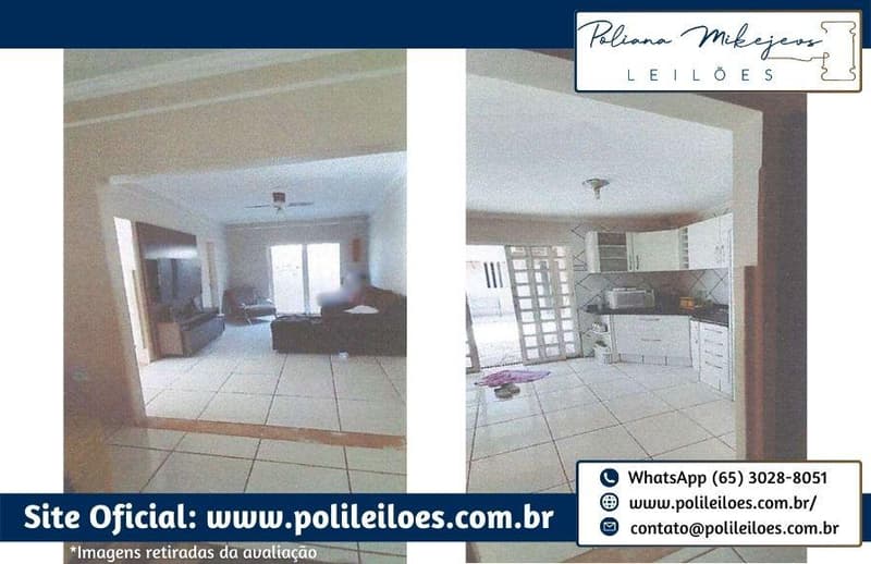 Foto 3 de 5: Casa em leilão em Cassilândia - MS — Casa Residencial, em parte dos Lotes nº 08 e 09, Q. 62, A.T. 230m², A.C. aprox. 175,48m², dos quais apenas 98m² constam averbadas, no Centro, Cassilândia/MS